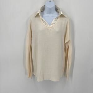 White Stag Collar Pullover Sweater